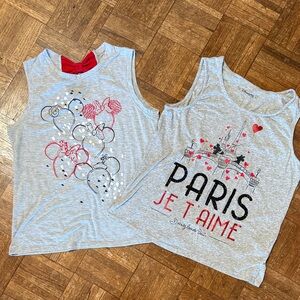2 Disney Themed Tank Tops - Gray and Red